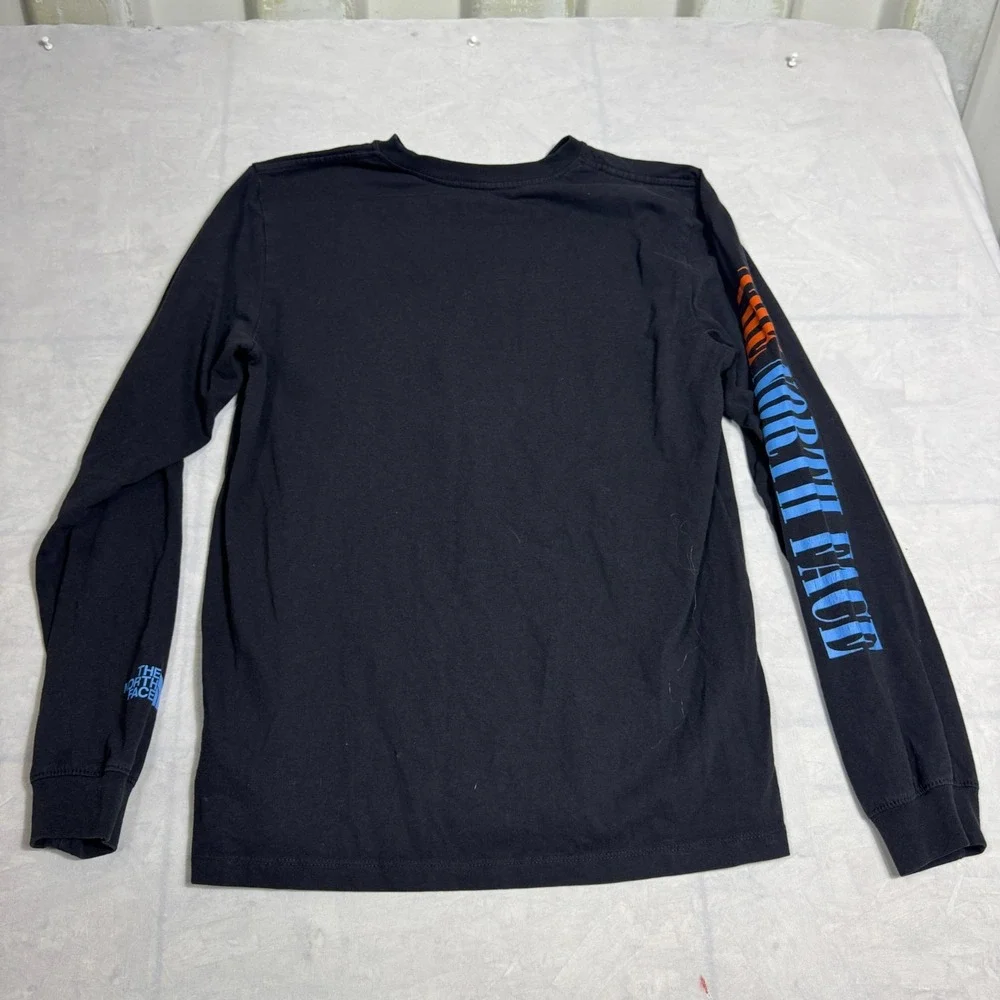 The North Face Mens T-Shirt Black Long Sleeve Everyday Comfort Graphic Tee Large